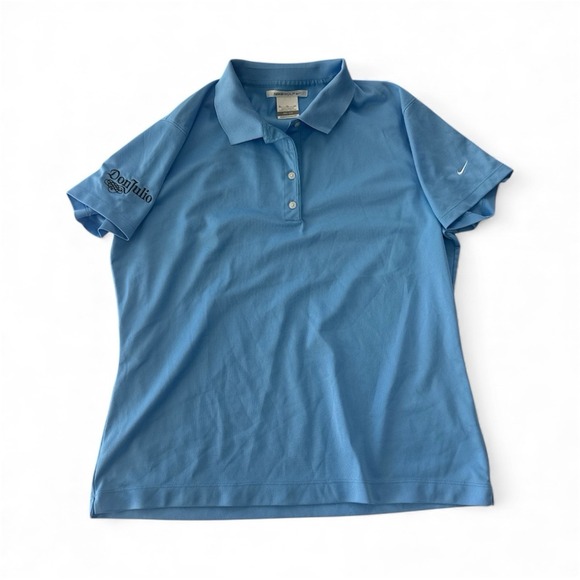 NIKE GOLF WOMENS POLO SHIRT BLUE DRI FIT DON JULIO TEQUILA DIAGEO LOGO - XL